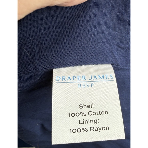 Draper James RSVP Puff Sleeve Smocked Bodice Blue Stripe Dress Size XL - Picture 7 of 9